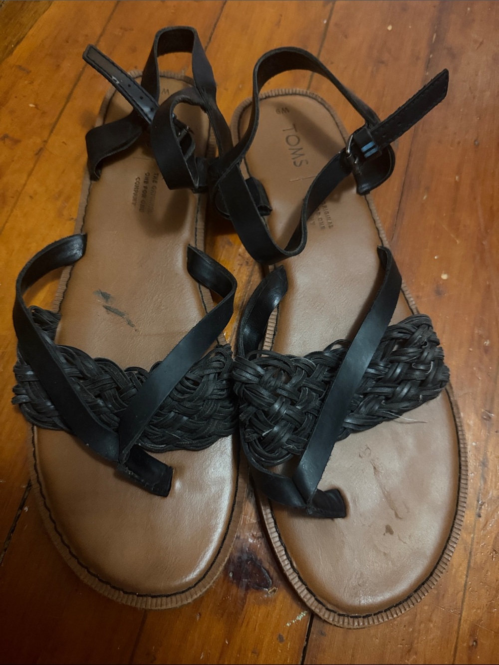 TOMS Black Braided Strap Women’s Sandals